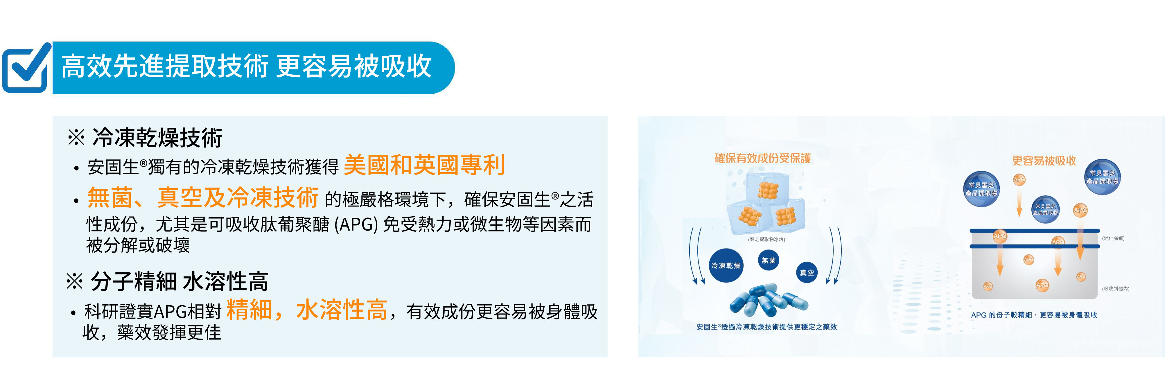 安固生云芝膠囊高效先進撮技術、更容易被吸收
